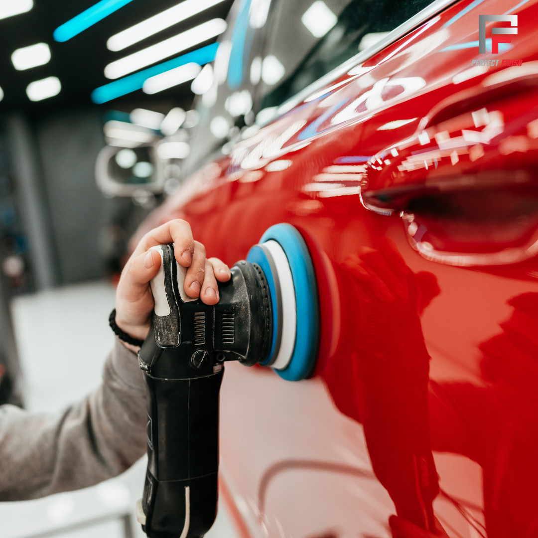 Detailing a car interior with a soft brush