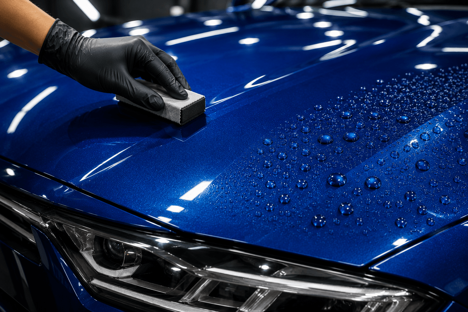 Smoothing protective film across a vehicle panel